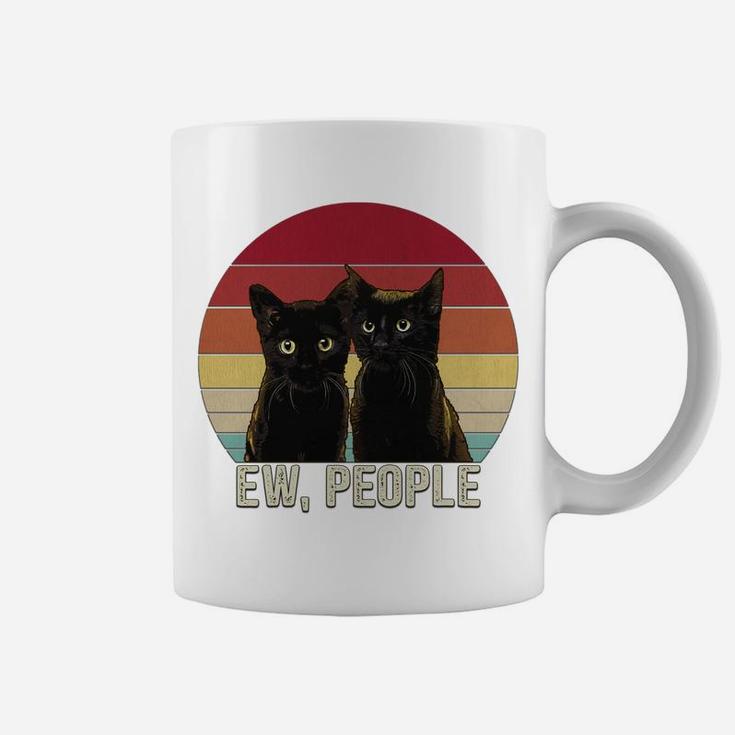 Ew People Funny Black Cats Vintage Kitten Lover Retro Womens Sweatshirt Coffee Mug