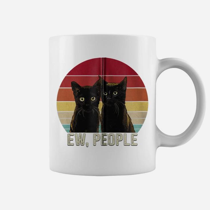 Ew People Funny Black Cats Vintage Kitten Lover Retro Womens Zip Hoodie Coffee Mug