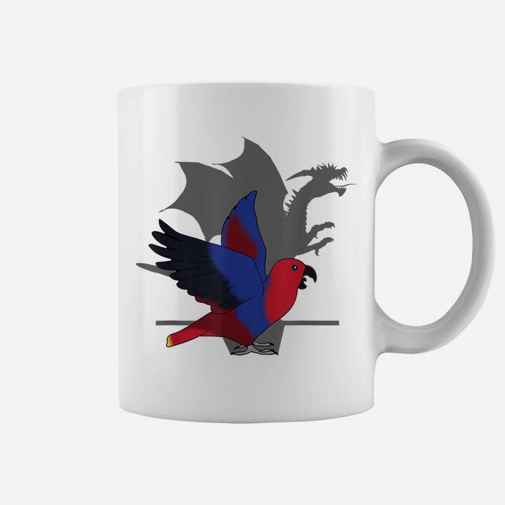 Female Eclectus Dragon Shadow, Funny Screaming Dragon Birb Coffee Mug