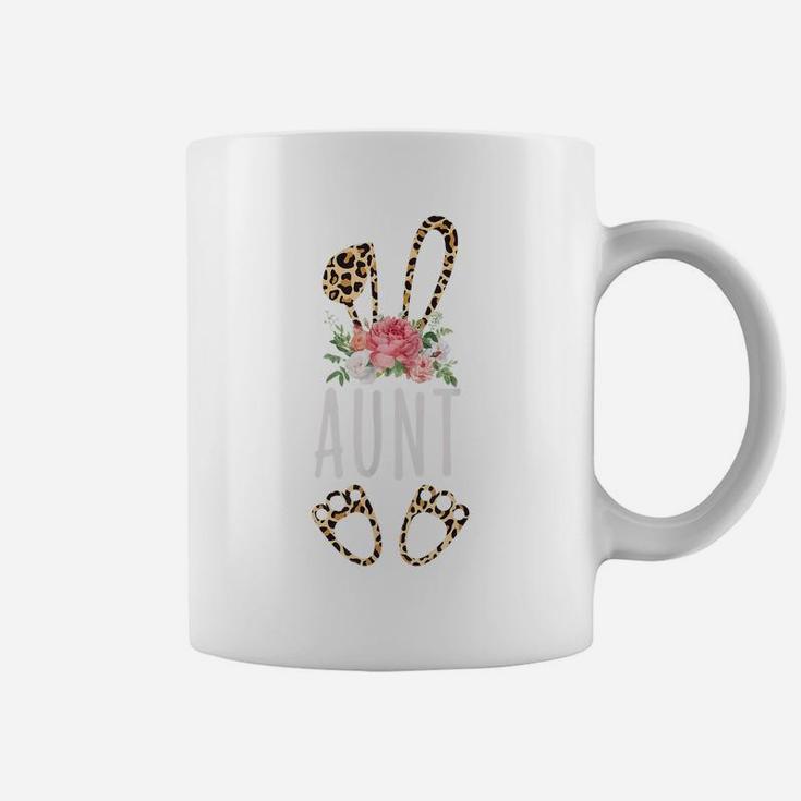Floral Leopard Aunt Bunny Gift Happy Easter Mother's Day Coffee Mug