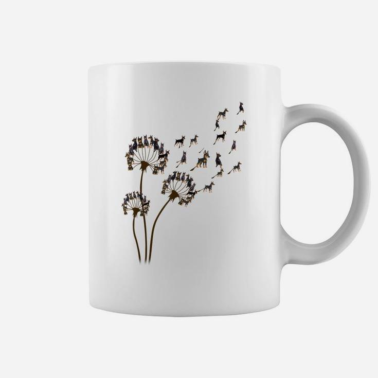 Flower Miniature Pinscher Dog Dandelion Animal Lovers Tees Coffee Mug