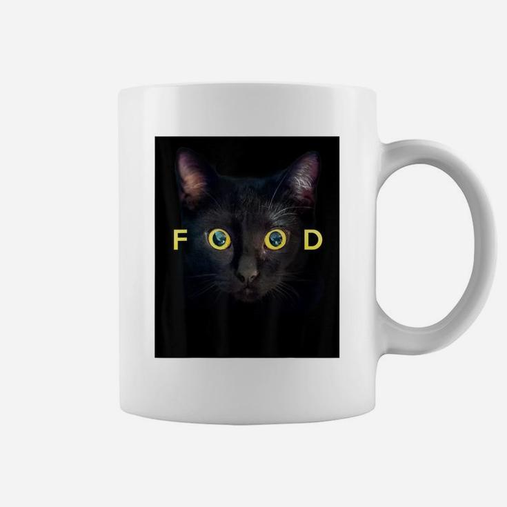 Food Black Cat Face Yellow Eyes Cats Lovers Gifts Men Women Coffee Mug
