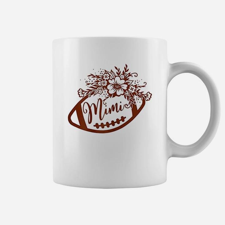 Football Mimi With Floral Patterns Game Day Grandma Lover Coffee Mug