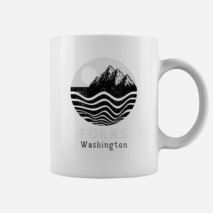 Forks Vintage Mountains Hiking Camping Washington Retro Sweatshirt Coffee Mug