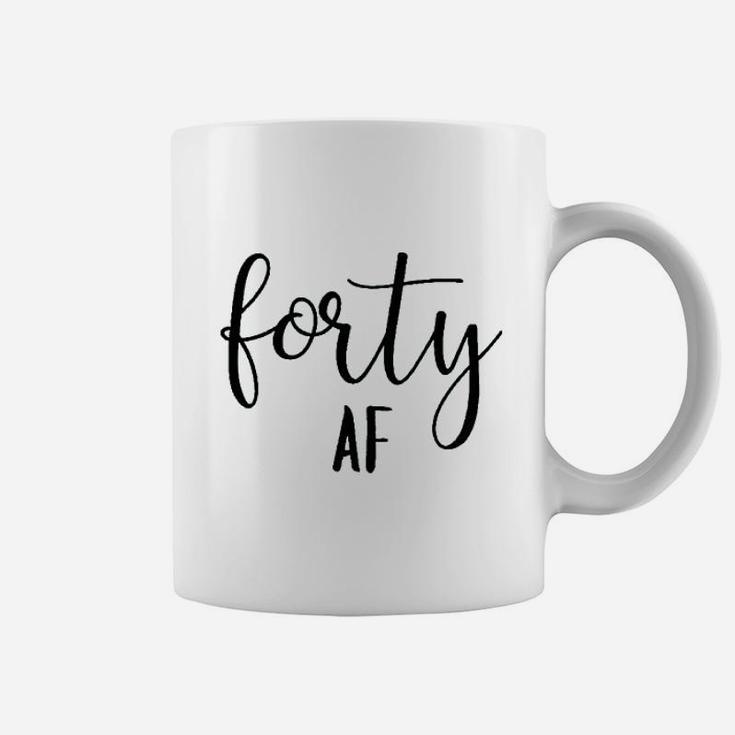 Forty Af 40Th Birthday Women Funny Cute Letter Print Coffee Mug