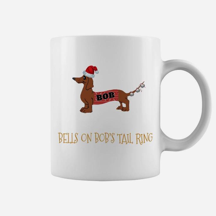 Funny Bells On Bob's Tail Sarcastic Christmas Pun Shirt Gif Coffee Mug