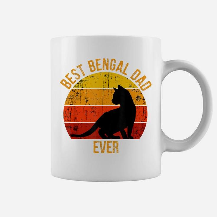 Funny Best Cat Dad Ever  Vintage Retro Bengal Gift Coffee Mug