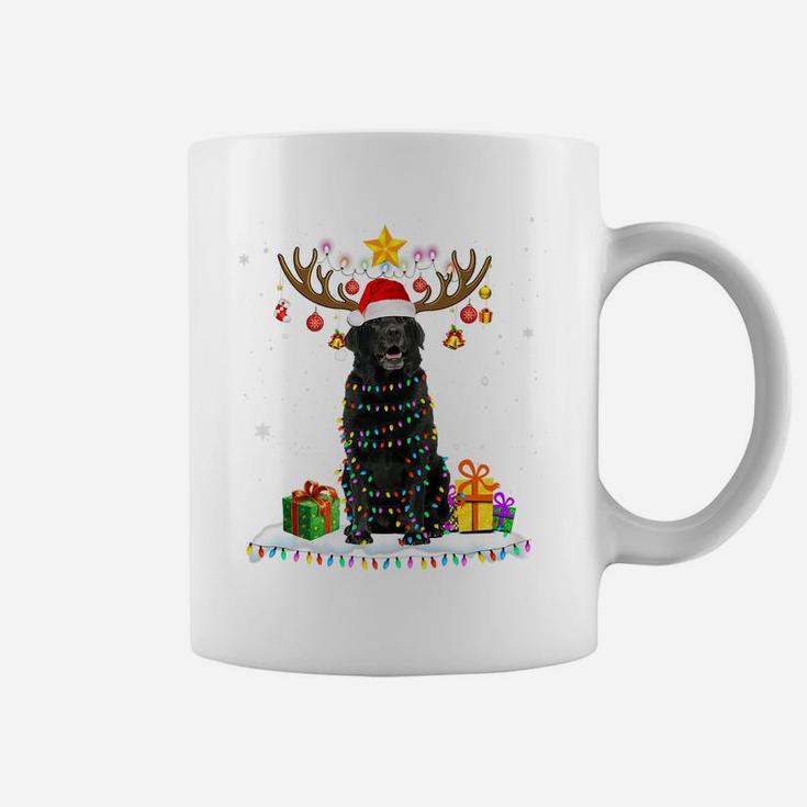 Funny Black Lab Dog Christmas Tee Reindeer Christmas Lights Coffee Mug