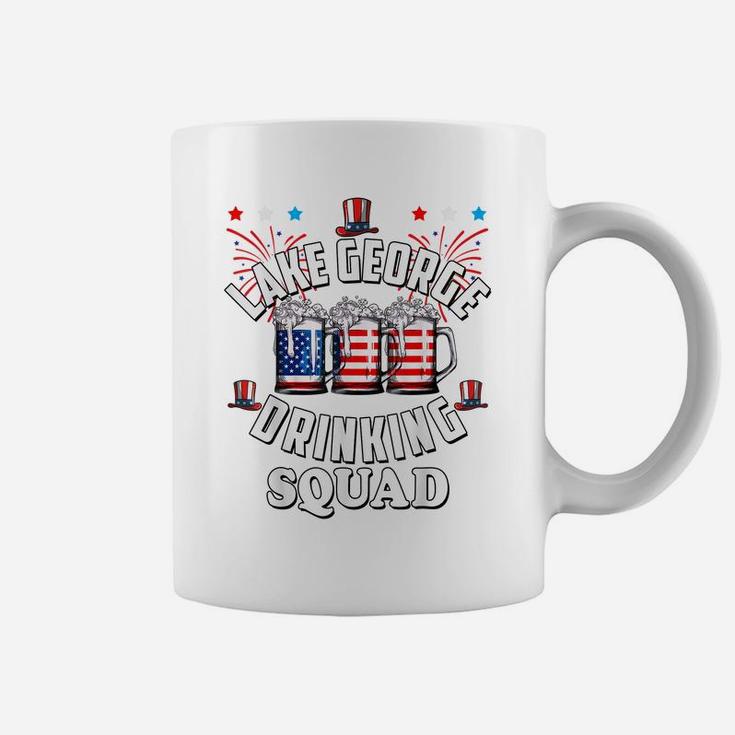 Funny Lake George Drinking Squad 4Th Of July Usa Flag Beer Coffee Mug