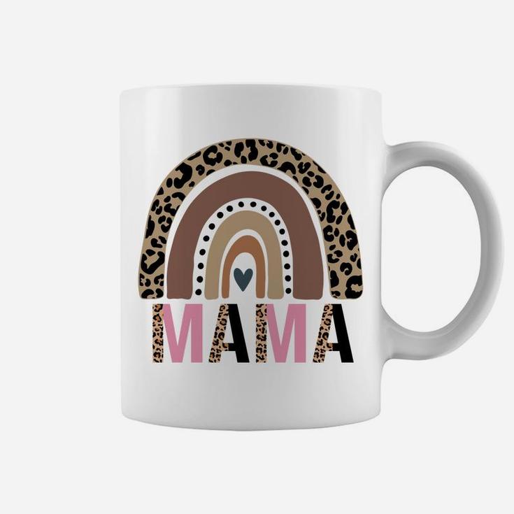 Funny Mama Mom Leopard Print Boho Rainbow Mother's Day Gift Coffee Mug
