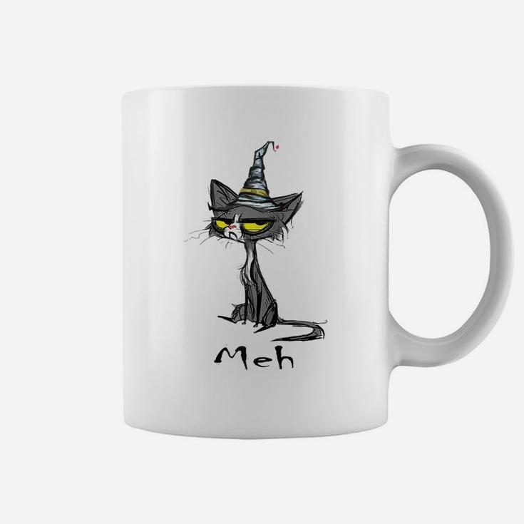 Funny Meh Cat For Cat Lovers Raglan Baseball Tee Coffee Mug