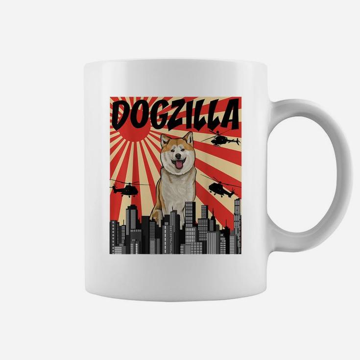 Funny Retro Japanese Dogzilla Akita Coffee Mug