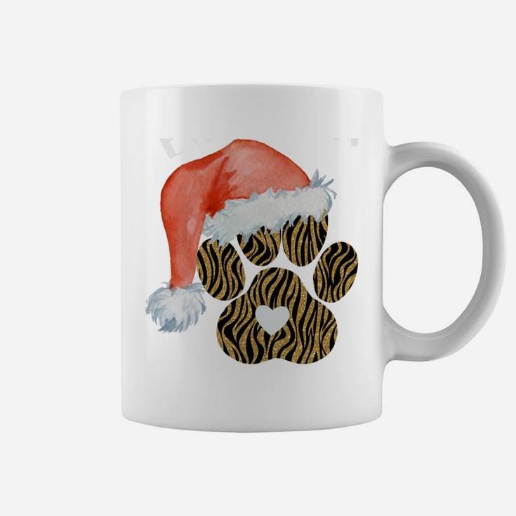 Funny Santa Hat Dog Cat Paw Print Tshirt Christmas Clothes Coffee Mug