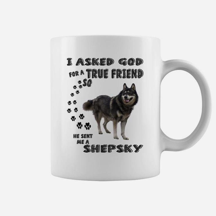 Gerberian Shepsky Quote Mom Dad Art, Cute German Husky Dog Sweatshirt Coffee Mug