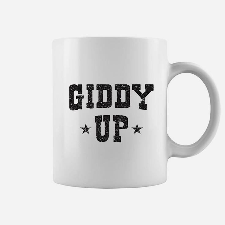 Giddy Up Cowboy Cowgirl White Vintage Retro Rodeo Gift Idea Coffee Mug