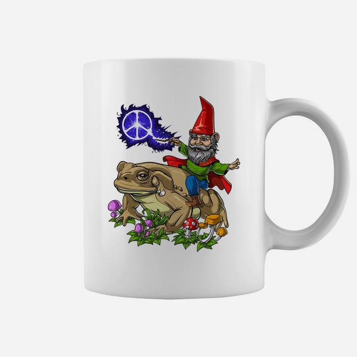 Gnome Riding Frog Hippie Peace Fantasy Psychedelic Forest Coffee Mug