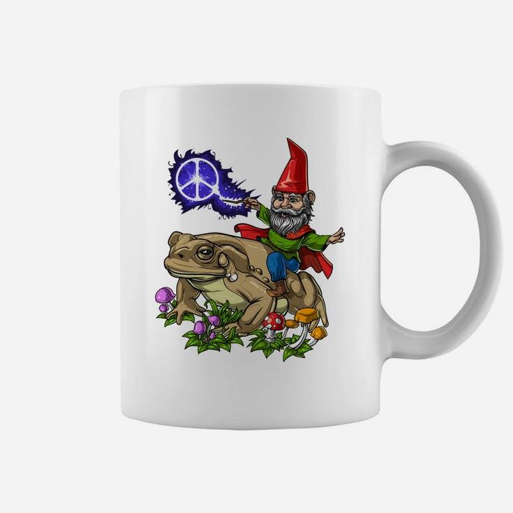Gnome Riding Frog Hippie Peace Fantasy Psychedelic Forest Sweatshirt Coffee Mug