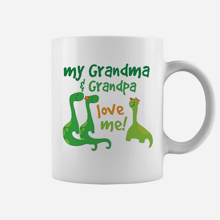 Grandma Grandpa Love Me Dinosaurs Coffee Mug