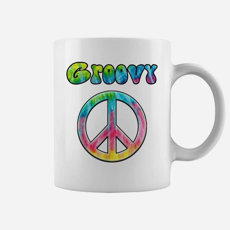 Groovy 70'S Retro Vintage Tie Dye Hippie Peace Sign Coffee Mug