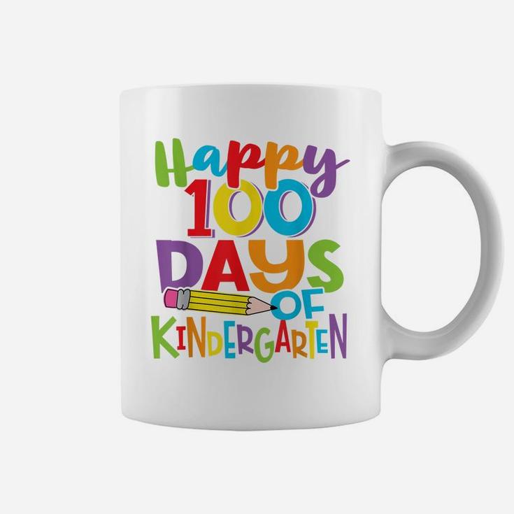 Happy 100 Days Of Kindergarten Teacher And Kids Colorful Coffee Mug
