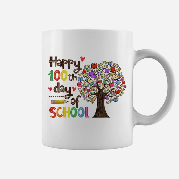 Happy 100 Days Of School Educational Books Tree Teacher Gift Coffee Mug