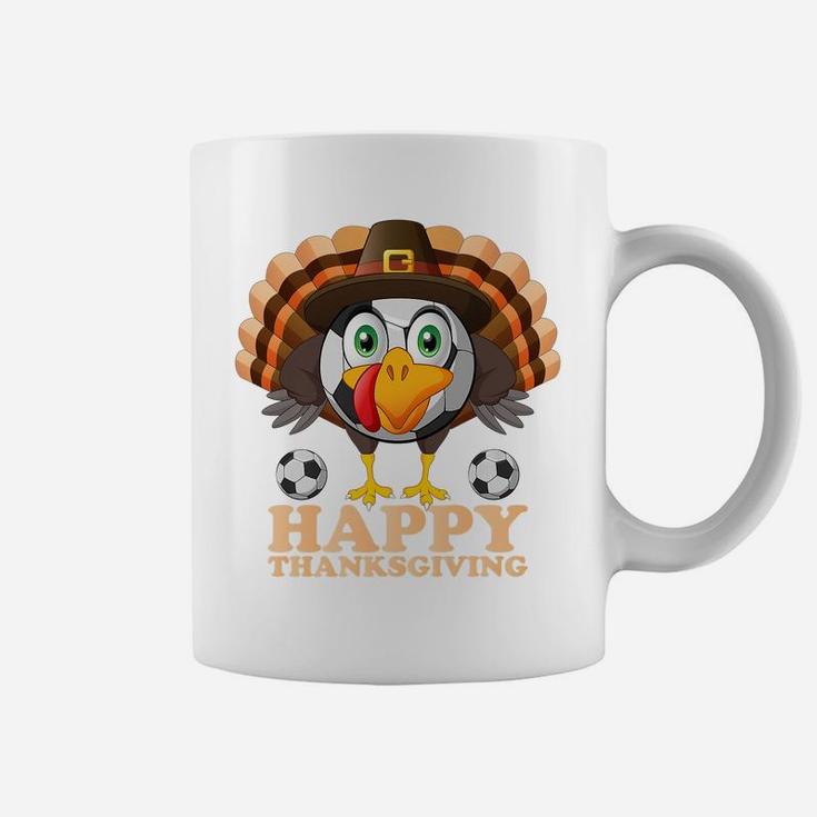 Happy Thanksgiving Boys Kids Turkey Football Soccer Ball Coffee Mug