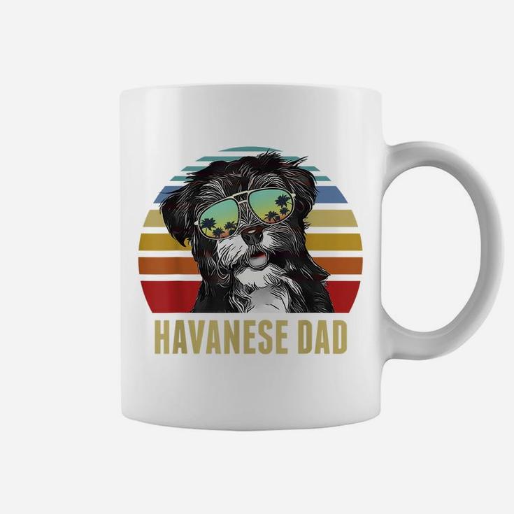 Havanese Best Dog Dad Ever Retro Sunset Beach Vibe Coffee Mug