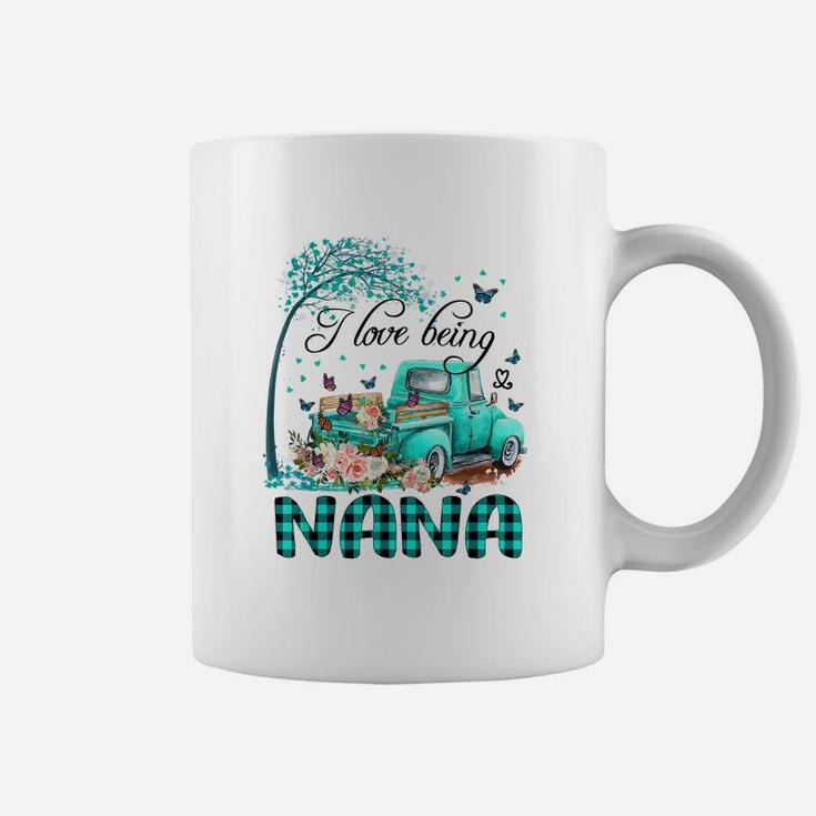 I Love Being Nana Truck Flower Coffee Mug