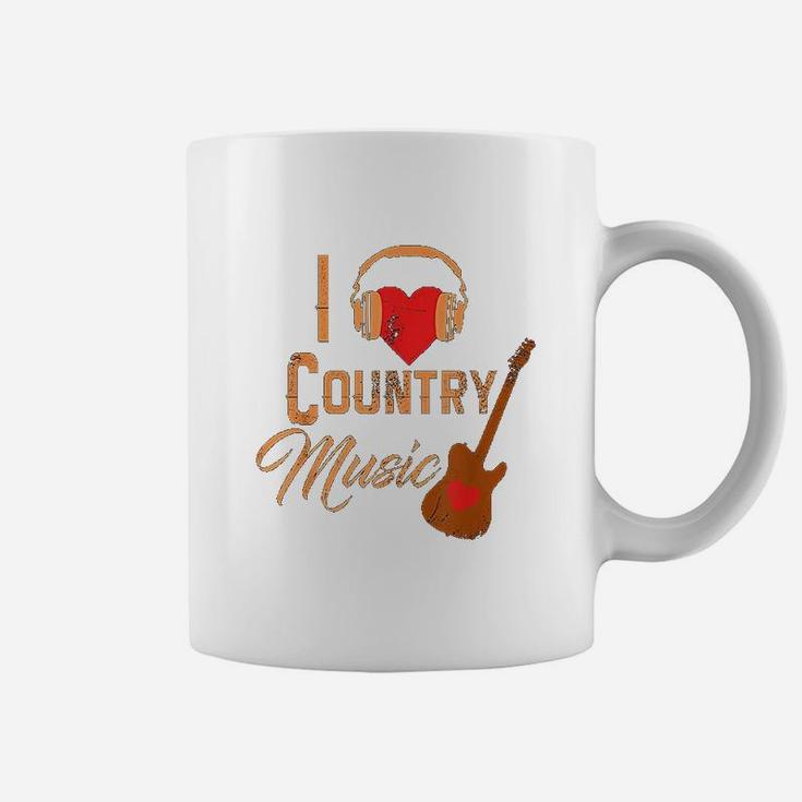 I Love Country Music Heart Design Country Western Coffee Mug