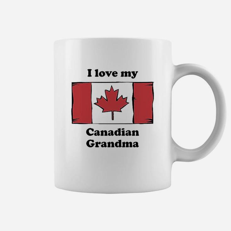I Love My Canadian Grandma Canada Flag Grandchild Coffee Mug