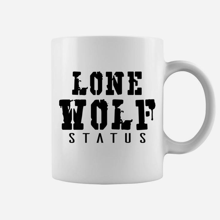 Introvert Funny Gift - Lone Wolf Status Coffee Mug
