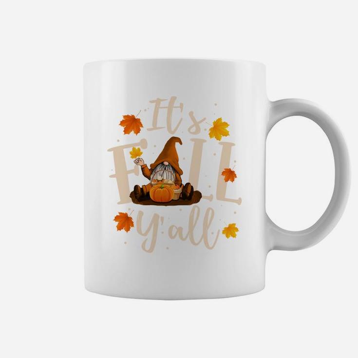 It's Fall Y'all Cute Gnomes Pumpkin Autumn Tree Fall Leaves Sweatshirt Coffee Mug