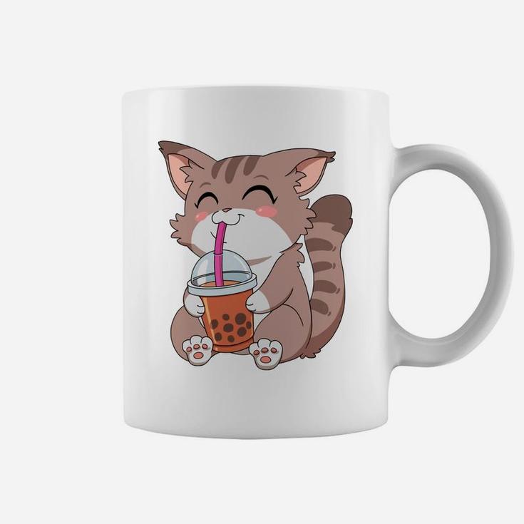 Japanese Kawaii Anime Cat Boba Tea Coffee Mug