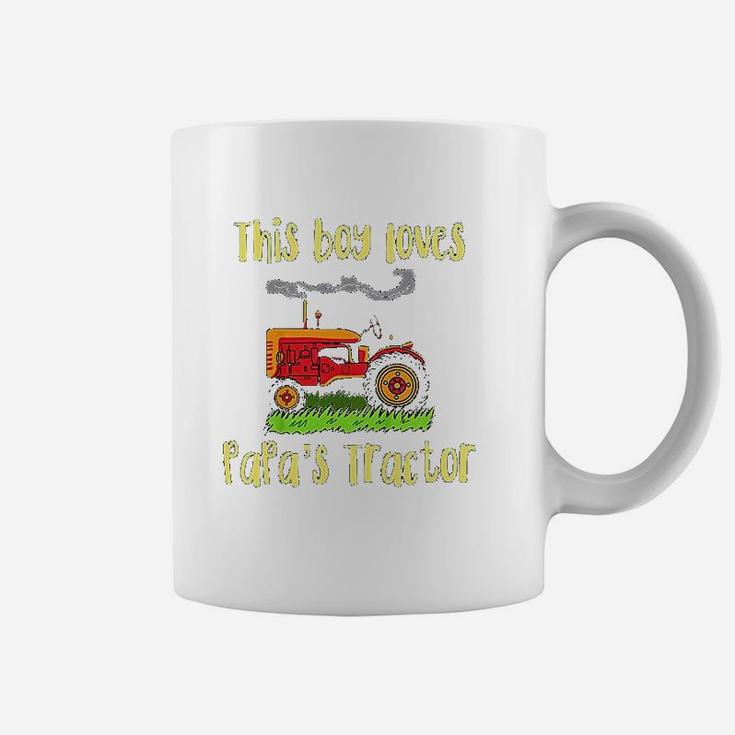 Just A Boy Who Loves Papas Tractor Coffee Mug