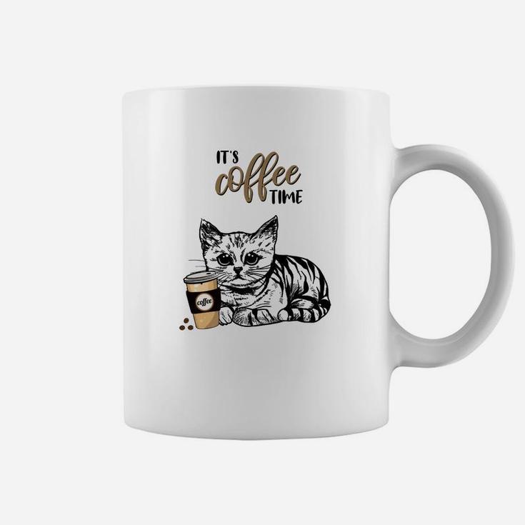 Kätzchen Kaffeepause Tassen, Lustiges Katzenmotiv für Kaffeefans