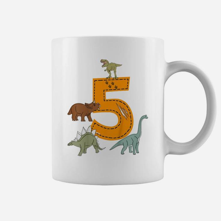 Kids 5Th Birthday  Boys Dino Dinosaurs Gift Birthday Coffee Mug