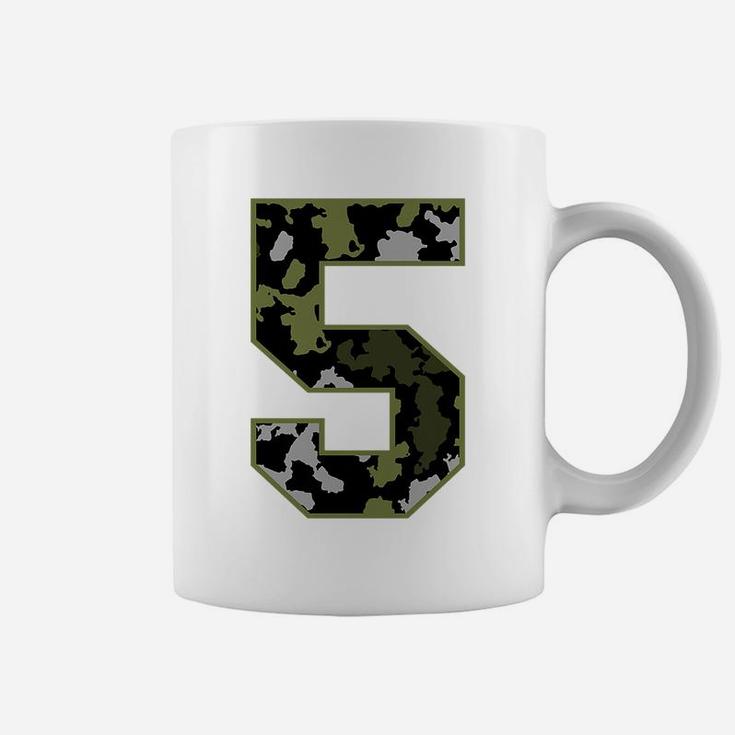 Kids 5Th Birthday Gift Army Green Camo Number Coffee Mug