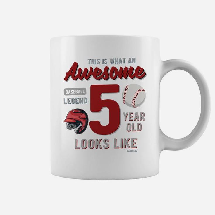 Kids 5Th Birthday Gift Awesome 5 Year Old Baseball Legend Coffee Mug