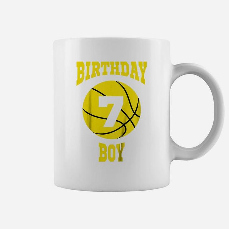 Kids 7Th Birthday Basketball Shirt For Boy Turning 7 Years Old Coffee Mug
