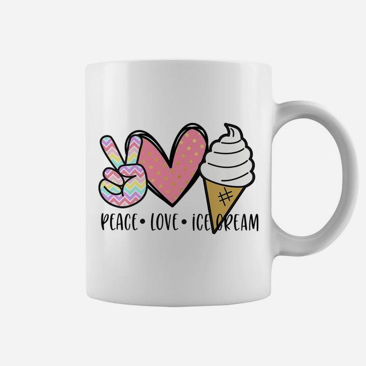 Kids Cute Kawaii Gift For Teen Girl Teenager Peace Love Ice Cream Coffee Mug