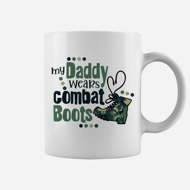 Kids My Daddy Wears Combat Boots Military Son Army Daughter Gift Coffee Mug