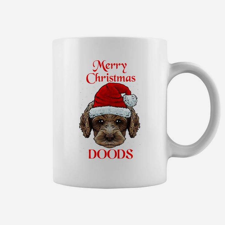 Labradoodle Merry Christmas Doods Santa Hat Doodle Dog Lover Sweatshirt Coffee Mug