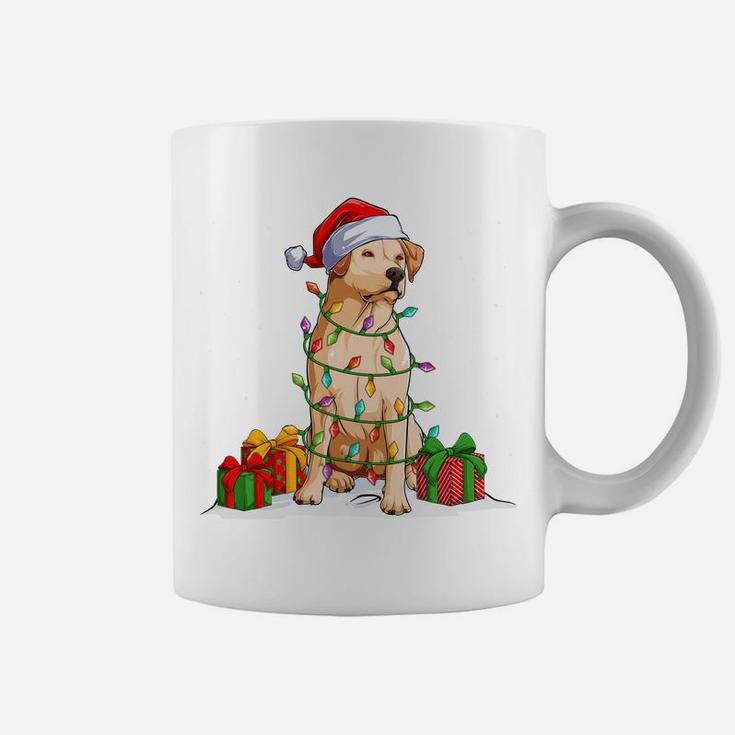 Labrador Retriever Santa Christmas Tree Lights Xmas Coffee Mug