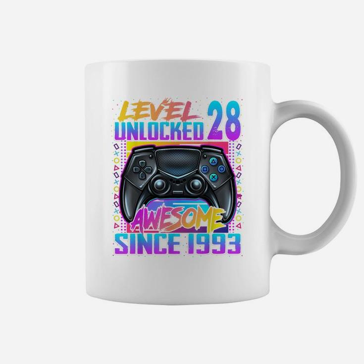 Level 28 Unlocked Awesome Since 1993 28Th Birthday Gaming Coffee Mug