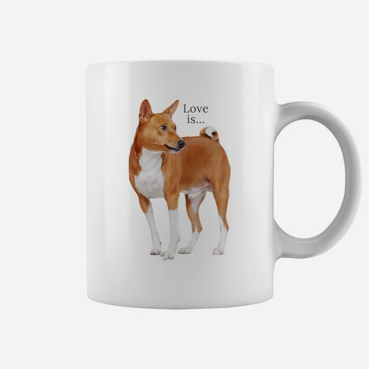 Love Is Basenji Shirt Dog Mom Dad Puppy Cute Pet Valentines Coffee Mug