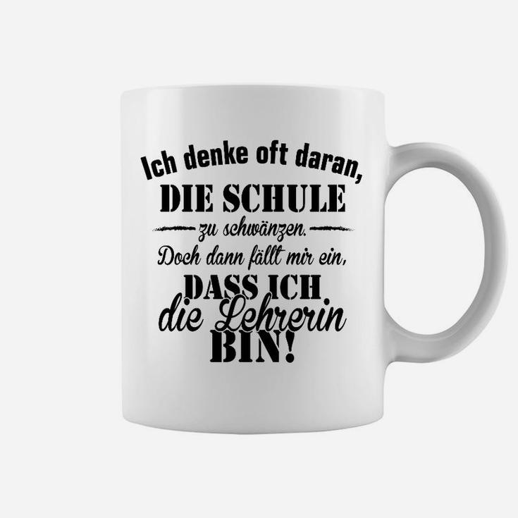 Lustiges Lehrerinnen Tassen mit Ich bin die Lehrerin Spruch, Witziges Lehrergeschenk