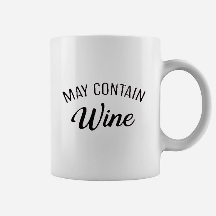 May Contain Wine Letter Print Coffee Mug