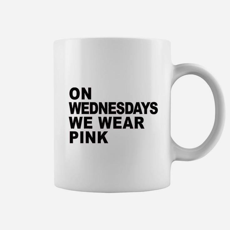 Mean Girls On Wednesdays We Wear Pink Stacked Text Coffee Mug