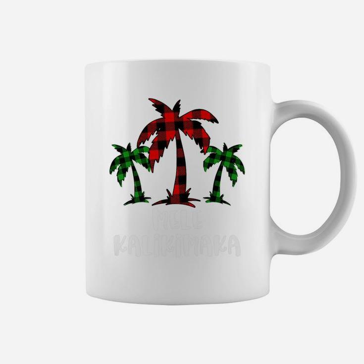 Mele Kalikimaka Palm Tree Hawaii Buffalo Plaid Christmas Pj Coffee Mug