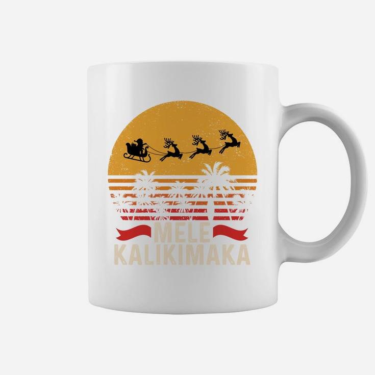Mele Kalikimaka Vintage Christmas Santa Reindeers Hawaii Sweatshirt Coffee Mug